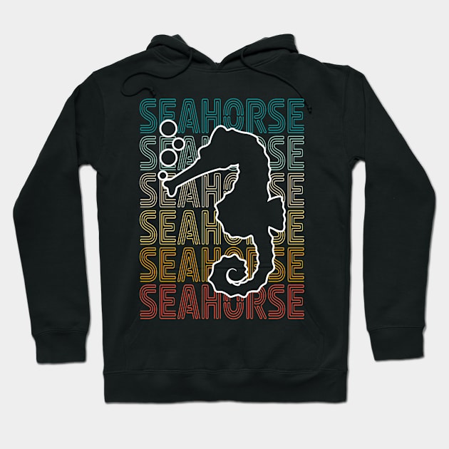 Retro Seahorse Lover Hoodie by White Martian